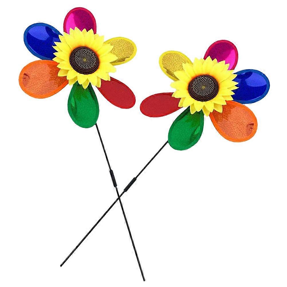 Assorted Color Rotatable Pinwheel Windmill Crafts Decorations 2Pcs