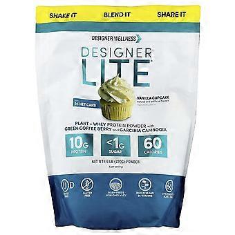 Designer Wellness, Designer Lite®, Plantaardig + Wei-eiwitpoeder, Vanille Cupcake, 720 g