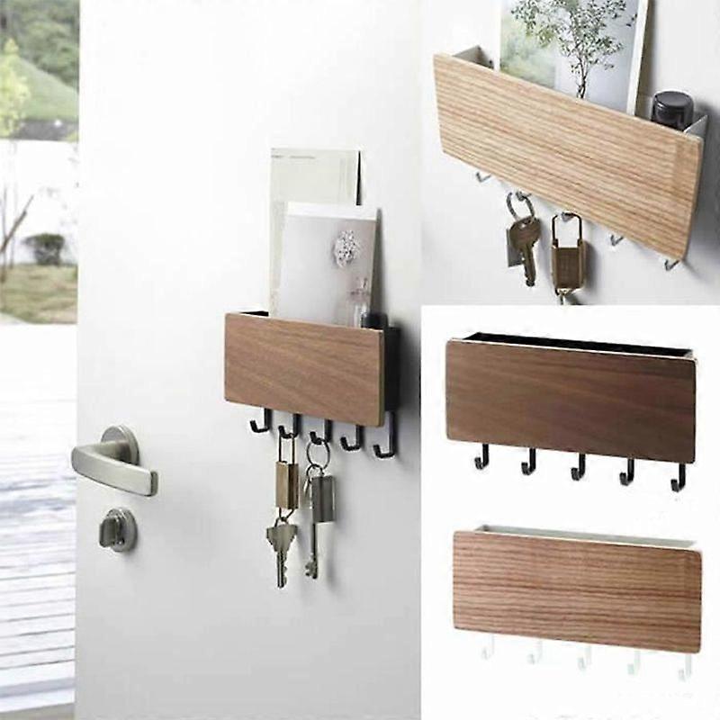 Retro Simple Decorative Key Holder Back Storage Rack Small Wall Hook Space Saving Easy Installation Black