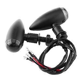 2 st motorcykel bullet amber blinkers blinkers ljuslampa svart