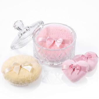 5 Pcs Dusting Powder Container with Puff Set, Pink Gifts Body and for Women Baby Applicator Puffs
