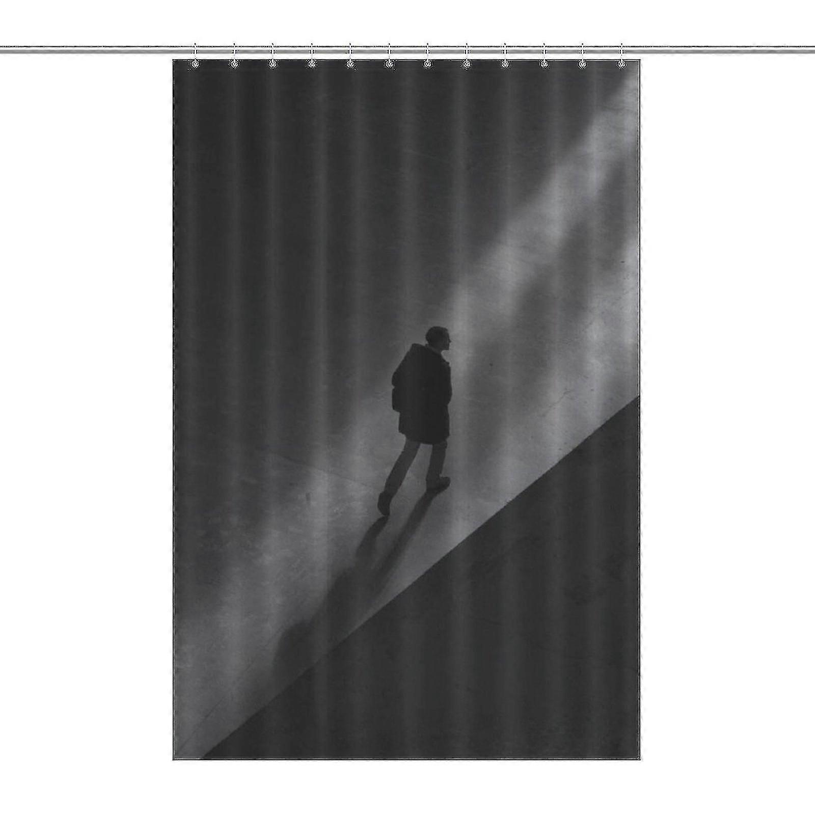 Man Walking Alone Printed Shower Curtain