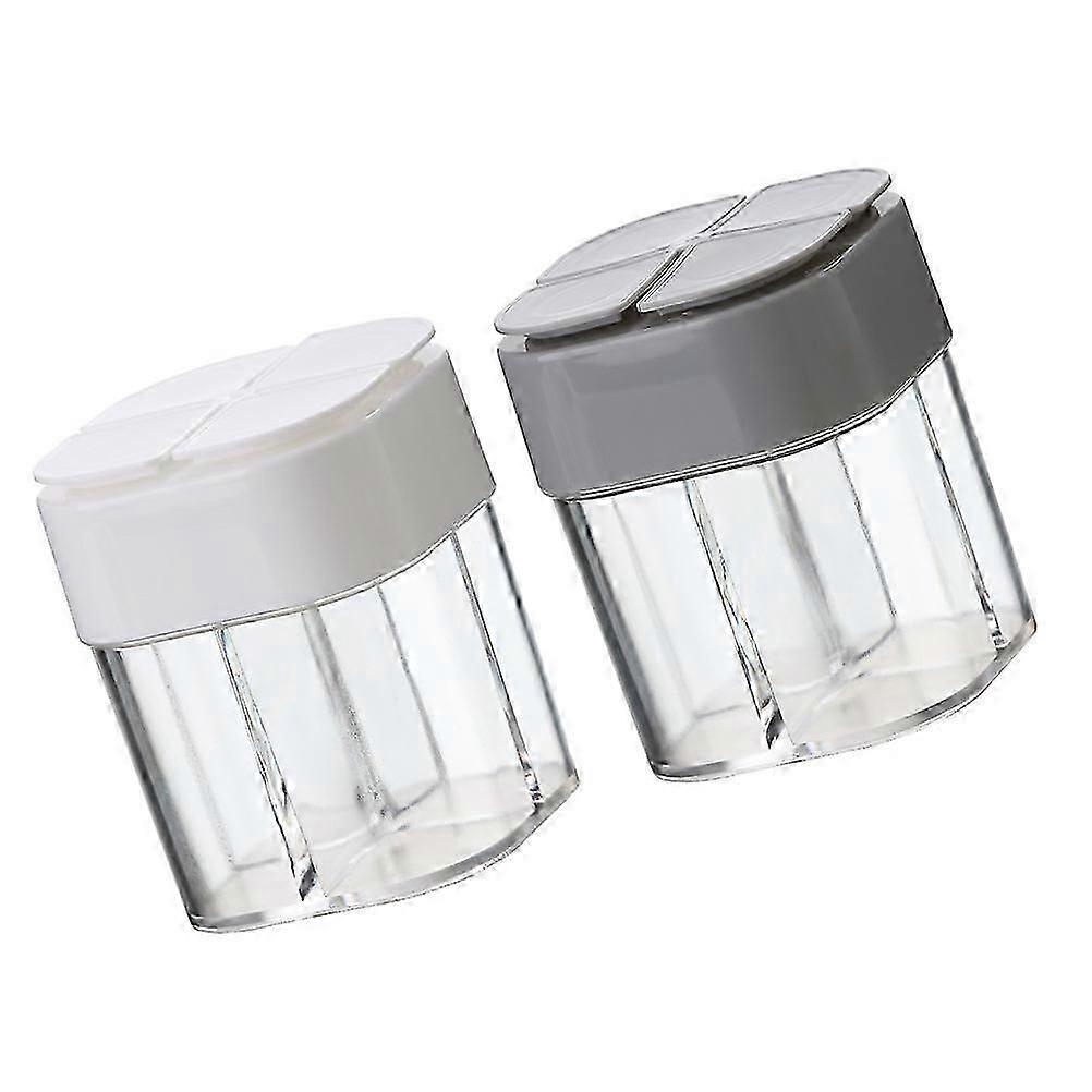 2Pcs White PP Condiment Storage Bottles for Kitchen & Outdoor
