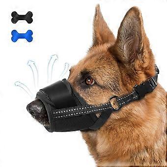 Soft Dog Muzzle for Medium to Large Breeds - Anti-Biting, Barking, Chewing - Air Mesh With Reflective & Adjustable Strap (Black-S) Black  S(Circumfere