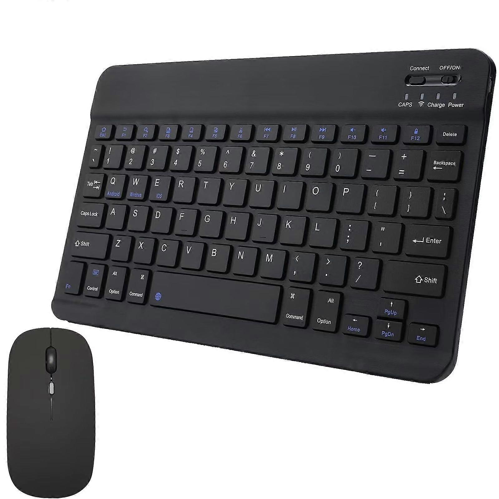 ZRUXE Wireless Bluetooth Slim Silent Multi-Device Keyboard and Mouse Kit (iOS/Android/Windows) Black