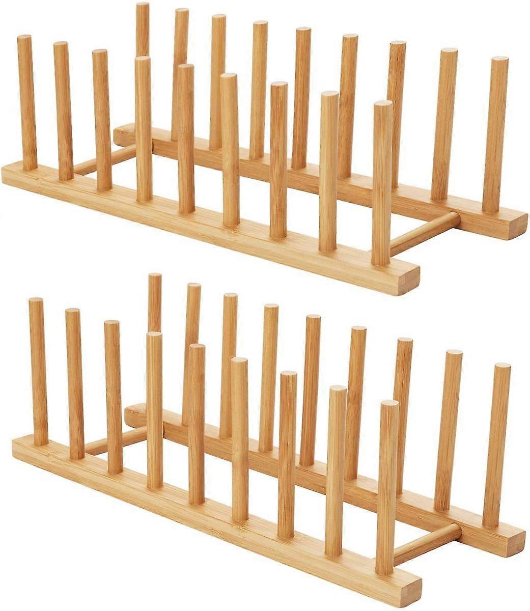 2 piece Bamboo kitchen drying rack and organizer