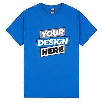 Personalised Customised Mens Custom Printed T-shirt Logo Text Printing Royal Blue Tee