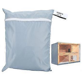 Oxcompatible withd Cloth Double Layer Rabbit Hutch Dust Proof Cover Accessory compatible with Poultry Cage(gray )