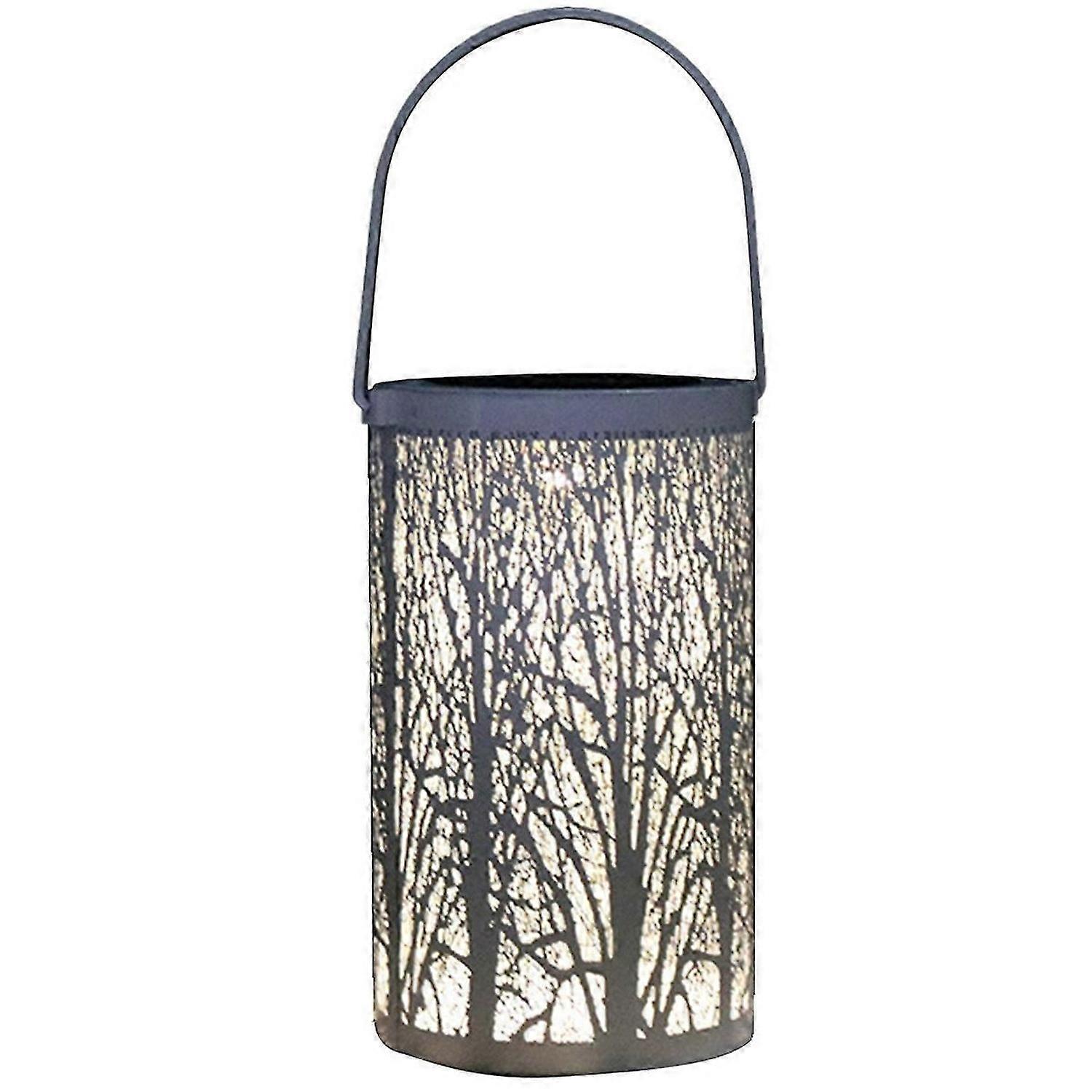 White tree trunk Solar hollow light Iron pattern projection light