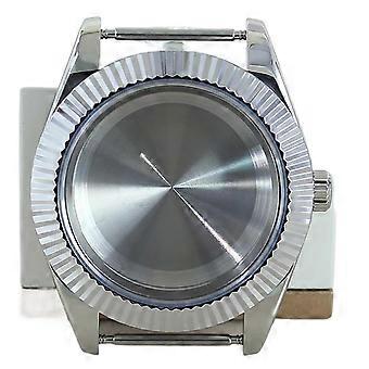 Horlogekast voor Miyota 8215 39mm roestvrij staal waterdicht saffierglas voor horlogemodificatie zilverkleurig 4