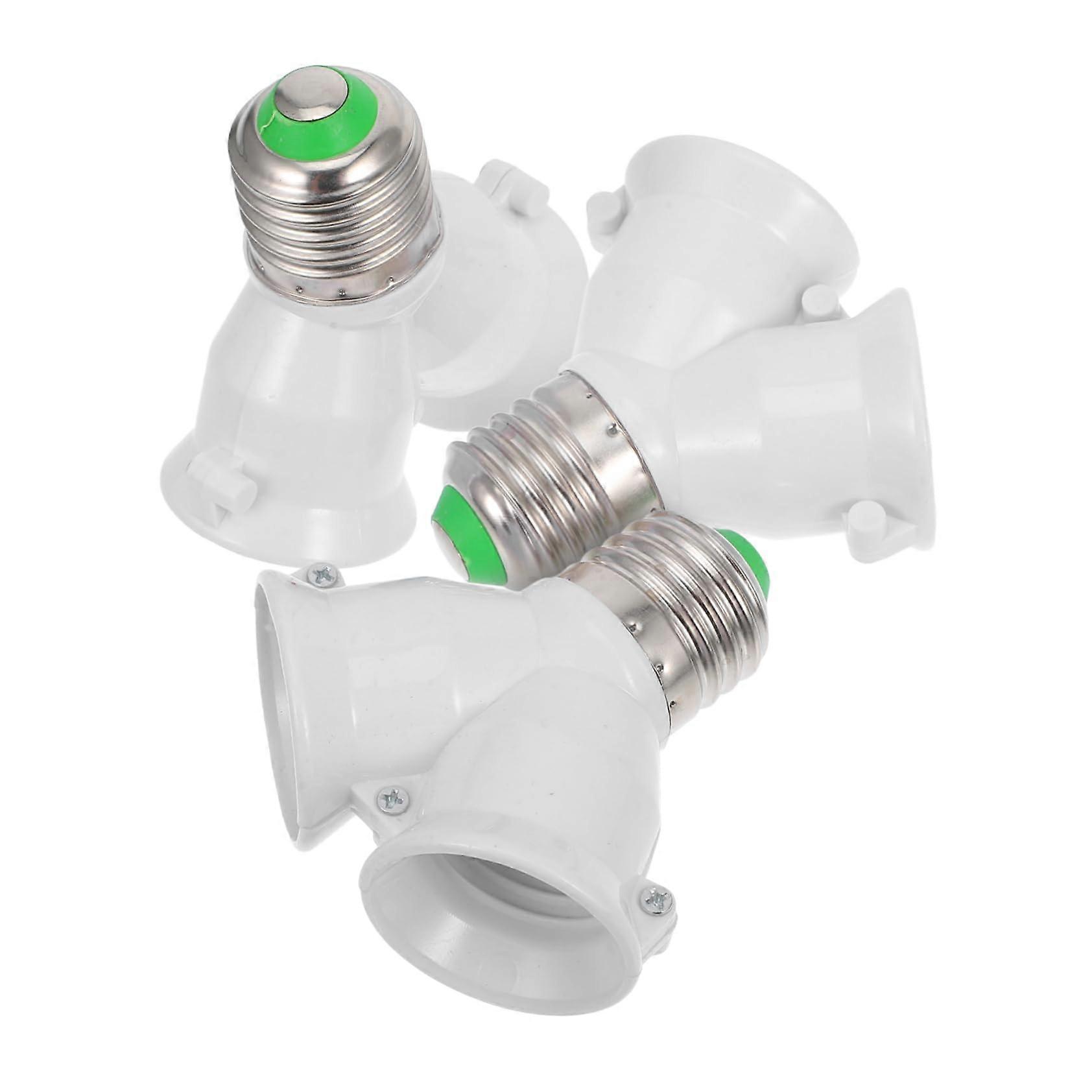 Light Socket Adapter Y Shape Lamp Holder Fireproof Dual Light Splitter E26 E27 for LED Bulbs White