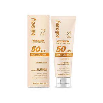Protetor Solar para Crianças, Protetor Solar de Óxido de Zinco Transparente FPS 50 - Sem Fragrância, Proteção UVA/UVB de Amplo Espectro com Camomila & Aloe para Pele Sensível