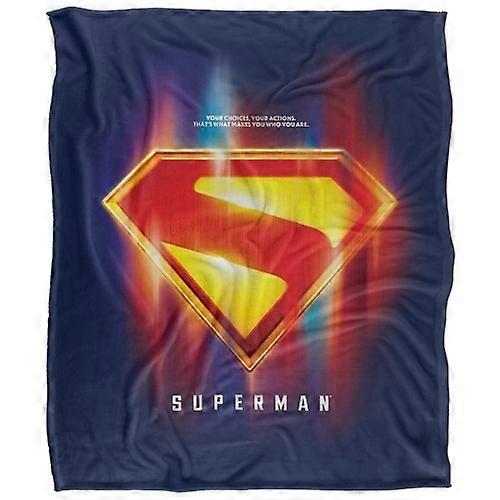 Superman 2025 Glowing Shield Choices Soft Touch Blanket