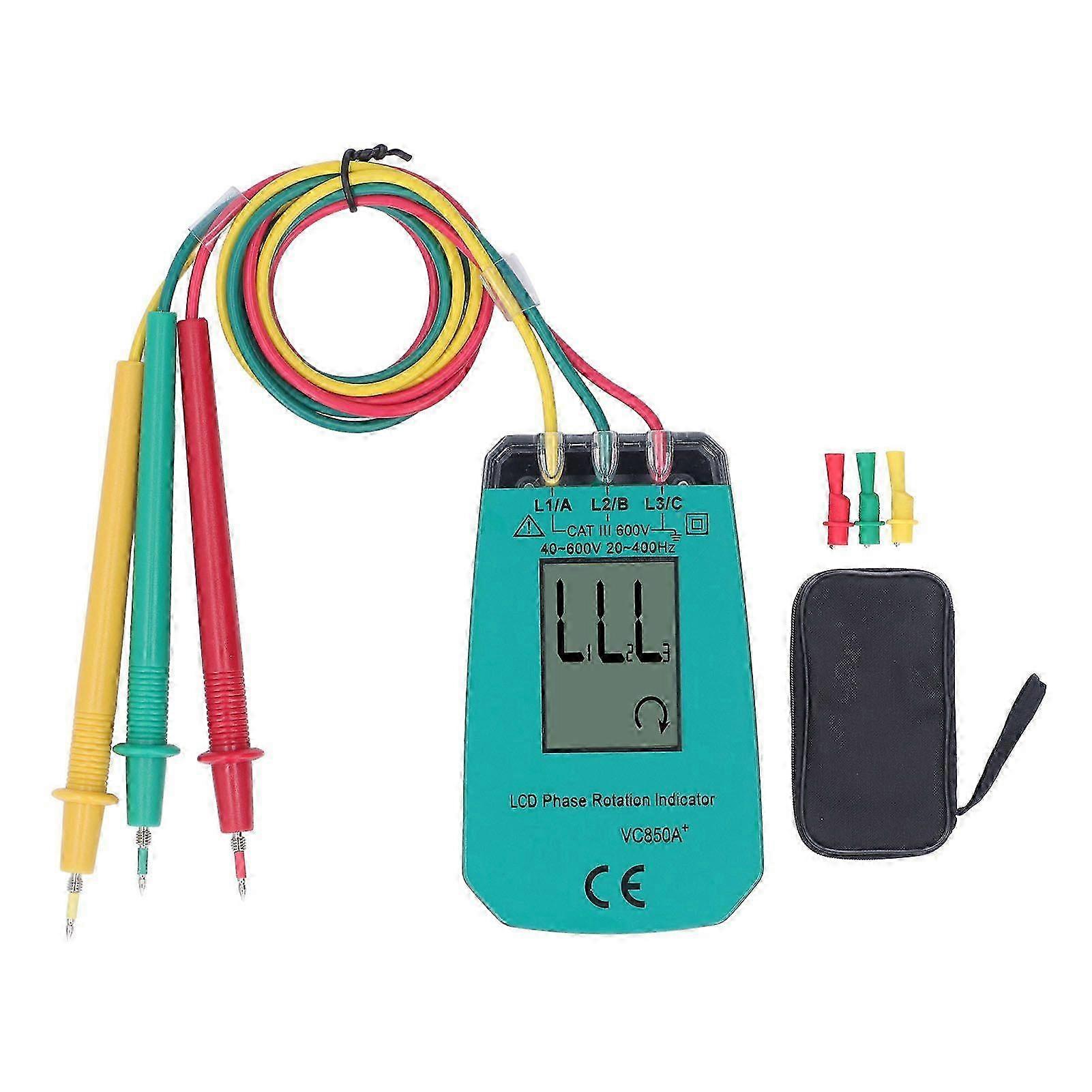 High quality VC850A+ 40-600V three-phase AC phase sequence meter LCD phase