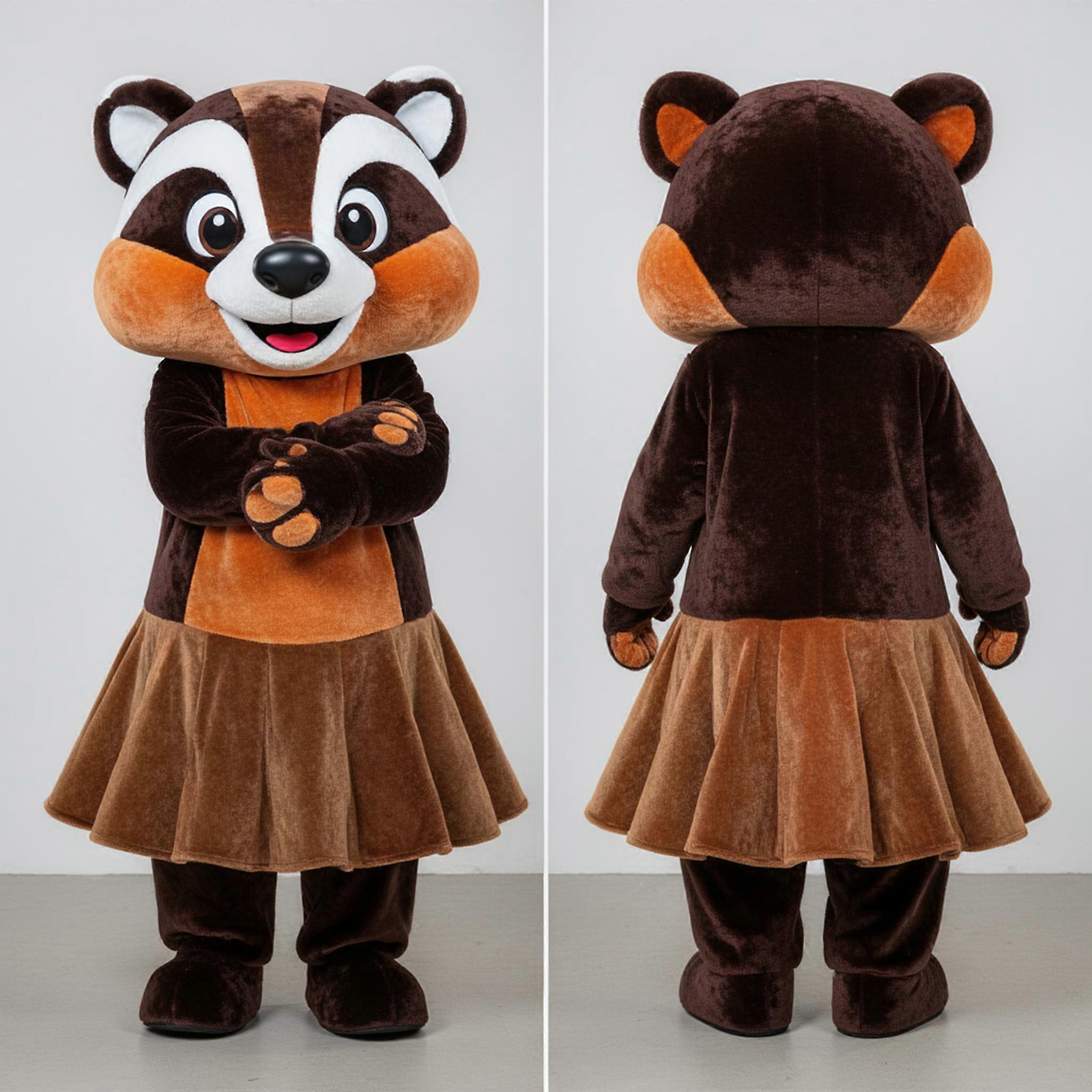 MASTICOT Chocolate Brown Playful Badger Mascot