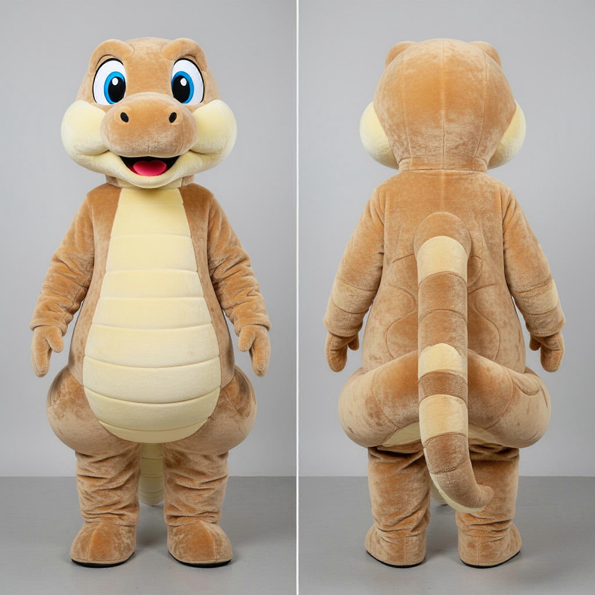 MASTICOT Velvety Tan Serpentine Snake Mascot