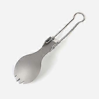 Outdoor Camping Picnic Spoon, Portable Cutlery, Folding Spoon With Teeth, 1pcs