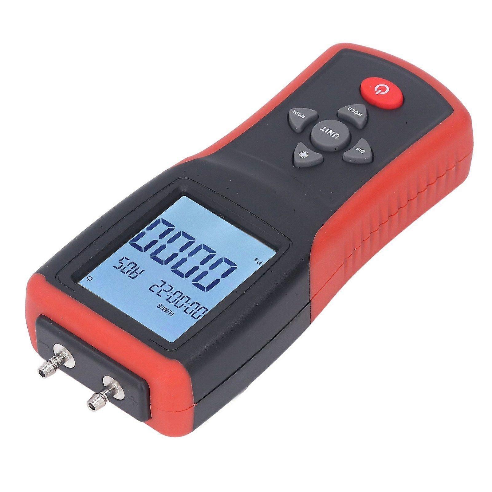 Digital Manometer 12 Units Selectable Multi Function Digital Differential Pressure Gauge with Backlit LCD Display