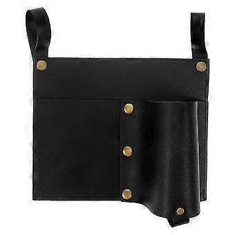 Camping Chair Side Pocket Organizer Bag for Phone Storage Black PU