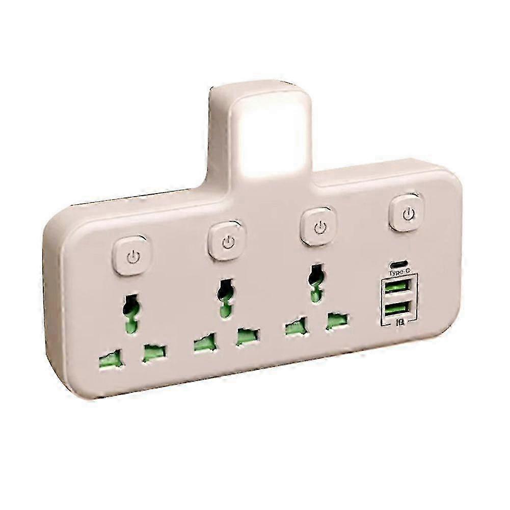 Multi Outlet Power Strip Wall Socket Universal Network Filter USB Charger Separate Switch Adapter with Light EU Plug