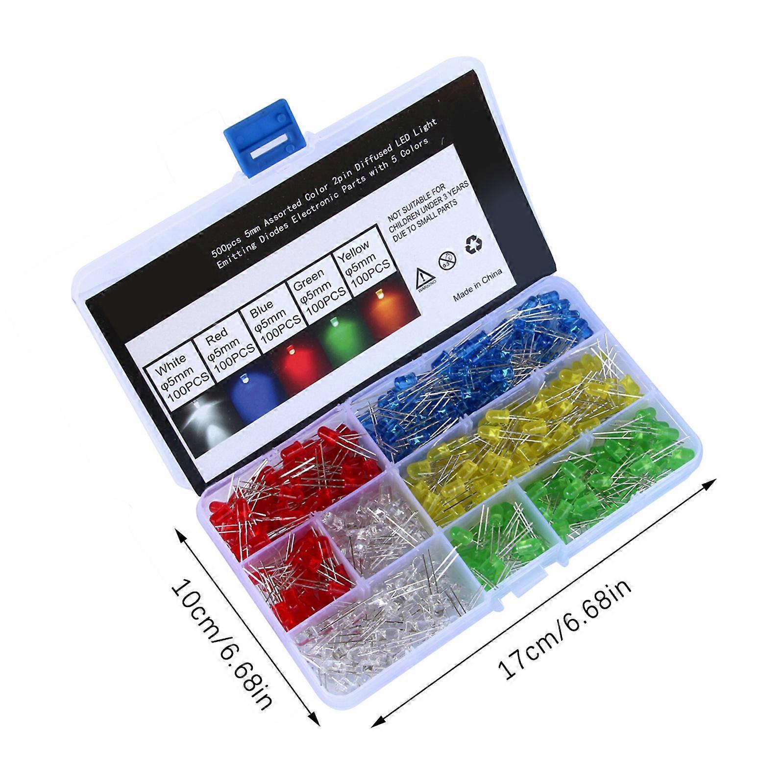 5Mm LED Light Emitting Diode 500Pcs for Electronic and Electrical Experiments
