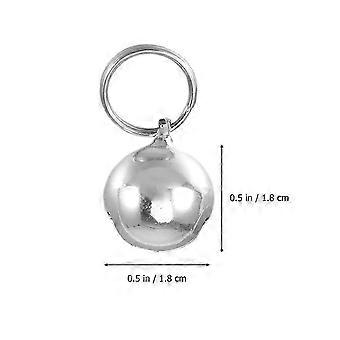 10pcs Pet Small Bells Dog Collar Charm Jingle Bells Pet Pendant Accessories compatible with Cat Puppy Kitten (Silver, 18mm)