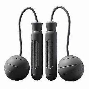 Fitness for Adults and Students, Silent Weighted Portable Ropeless Jump Rope, Black