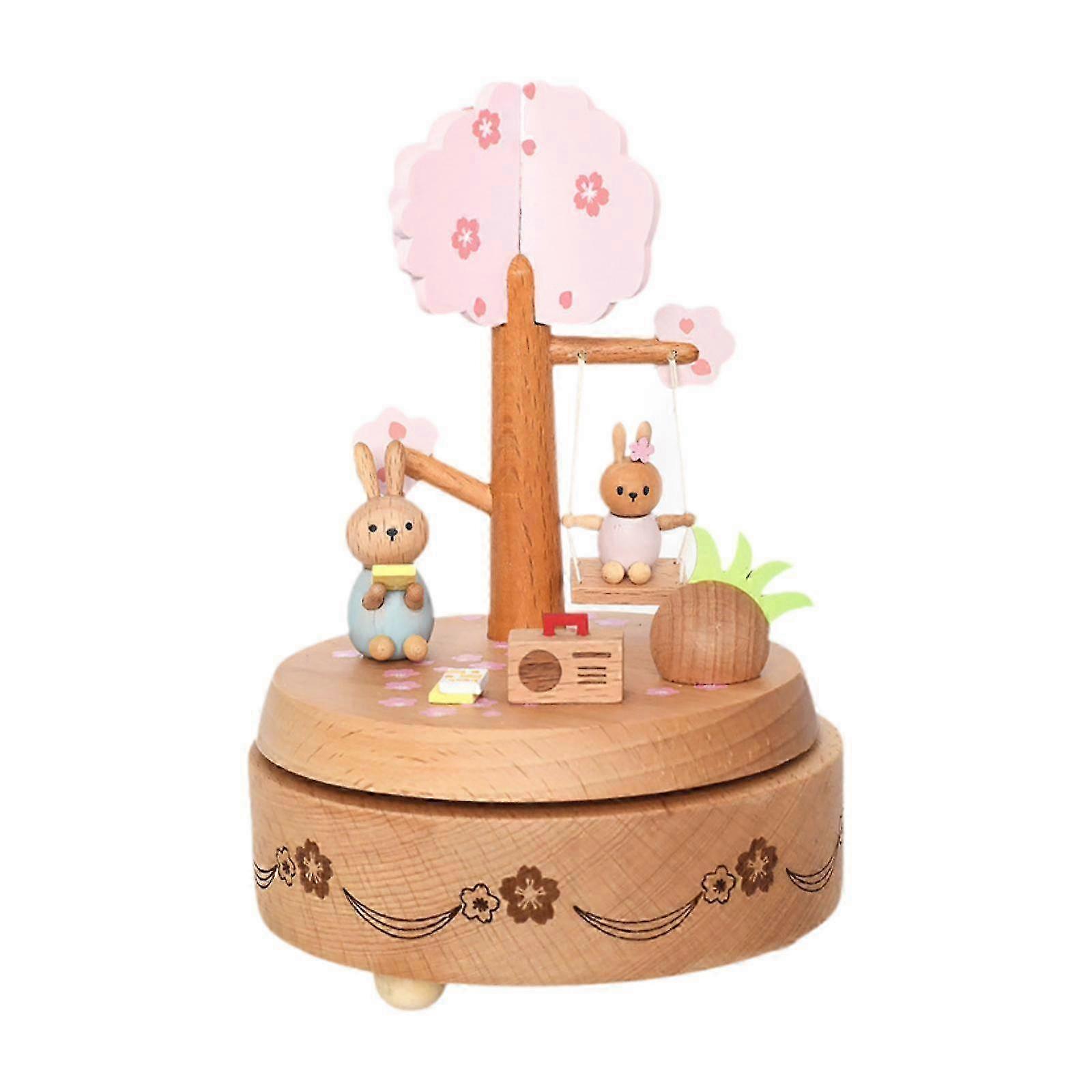 Solid Wood Melody Box Handmade Decor