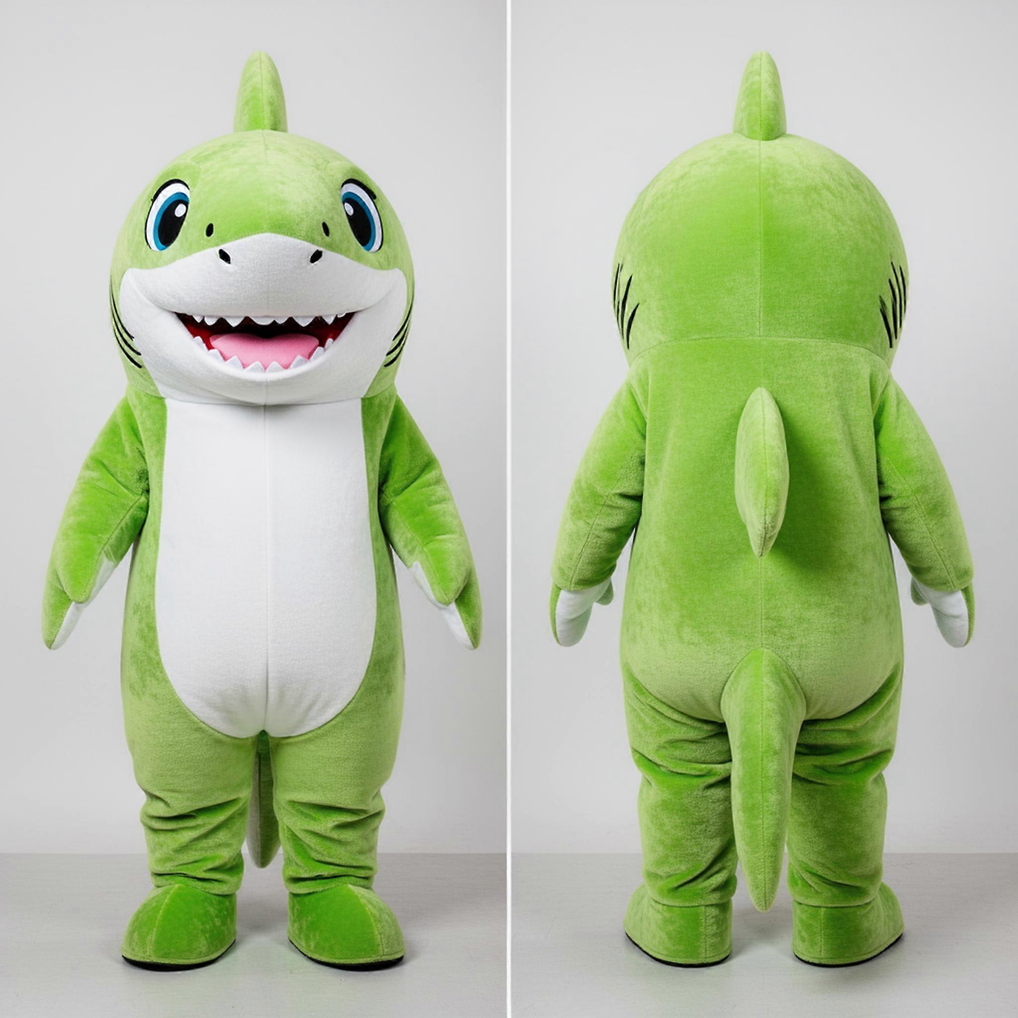 MASTICOT Lime Green Playful Shark Mascot