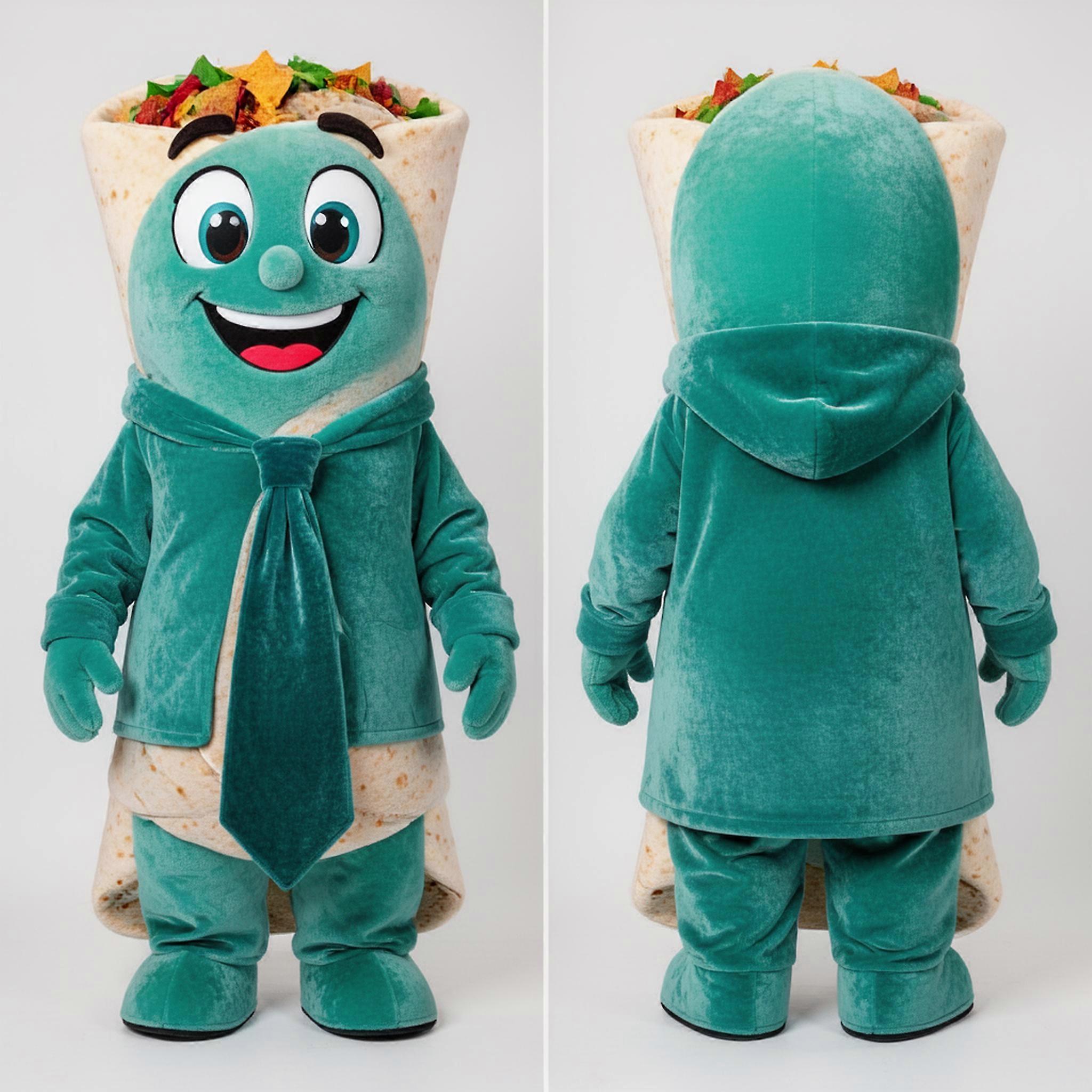 MASTICOT Teal Plush Enchiladas Mascot