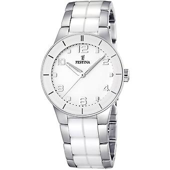 Festina sra.ace.esf.blanc. Quartz Analog Woman Watch with Ceramic Bracelet F16531/1