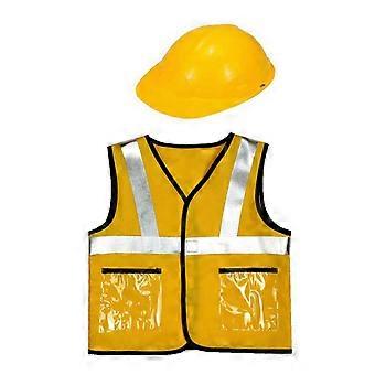Kids Construction Worker Vest & Hat Belt Dress Up Halloween Construction Worker Costume,Kids Builder Career Outfits