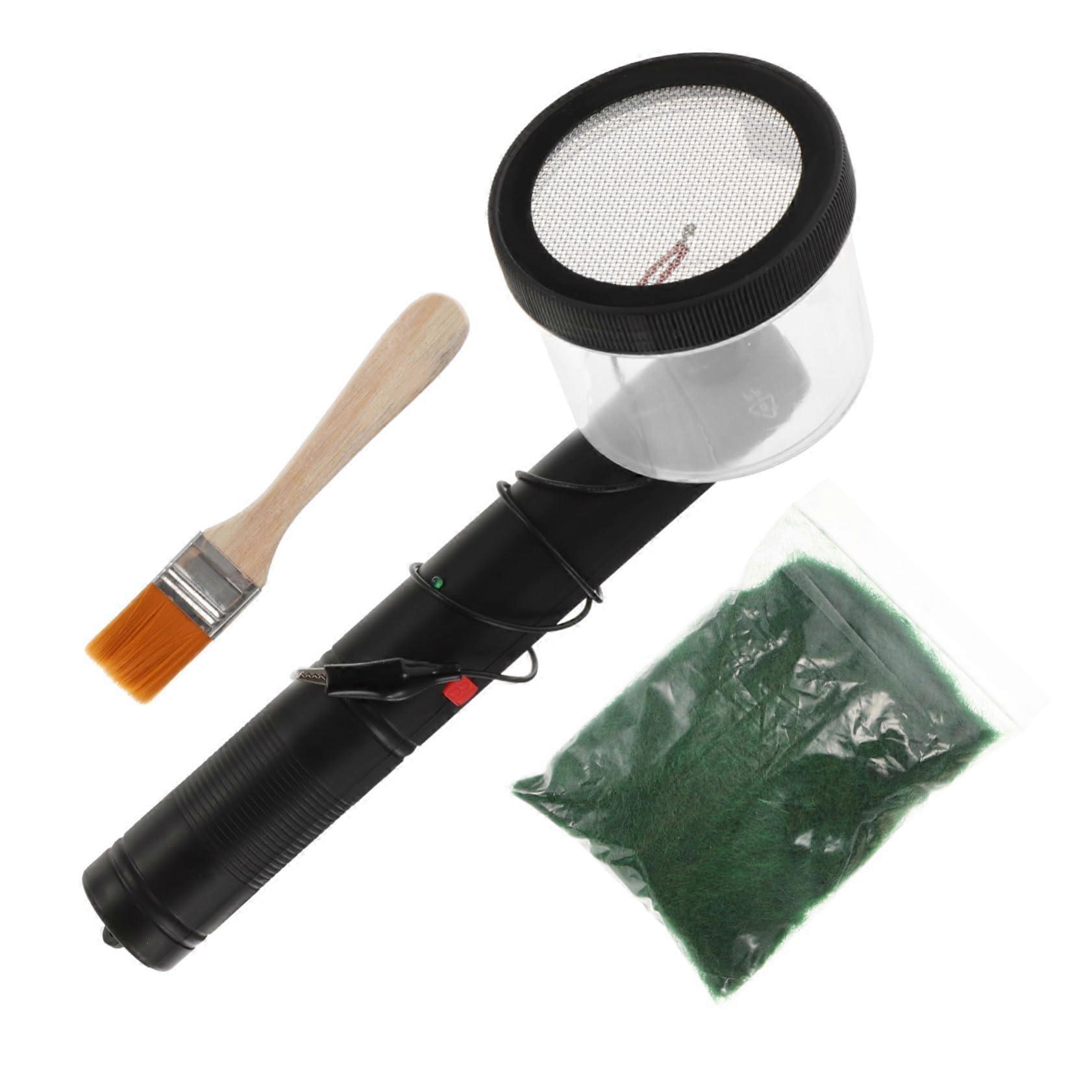 Static Grass Applicator with Precise Flocking Control for Model Scenery and Railway Diorama Terrain