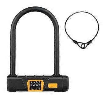 Keyless 4-Digits Bicycles U Lock for Commuting, Campus Parking, and Short Stops with a PVC-Covered Double-End Shackle Design Multicolor
