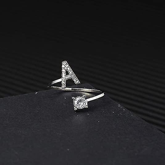 2 Pz Anello Donne Lettera Argento E Oro Colore Metallo Regolabile Apertura Anello Iniziali Nome