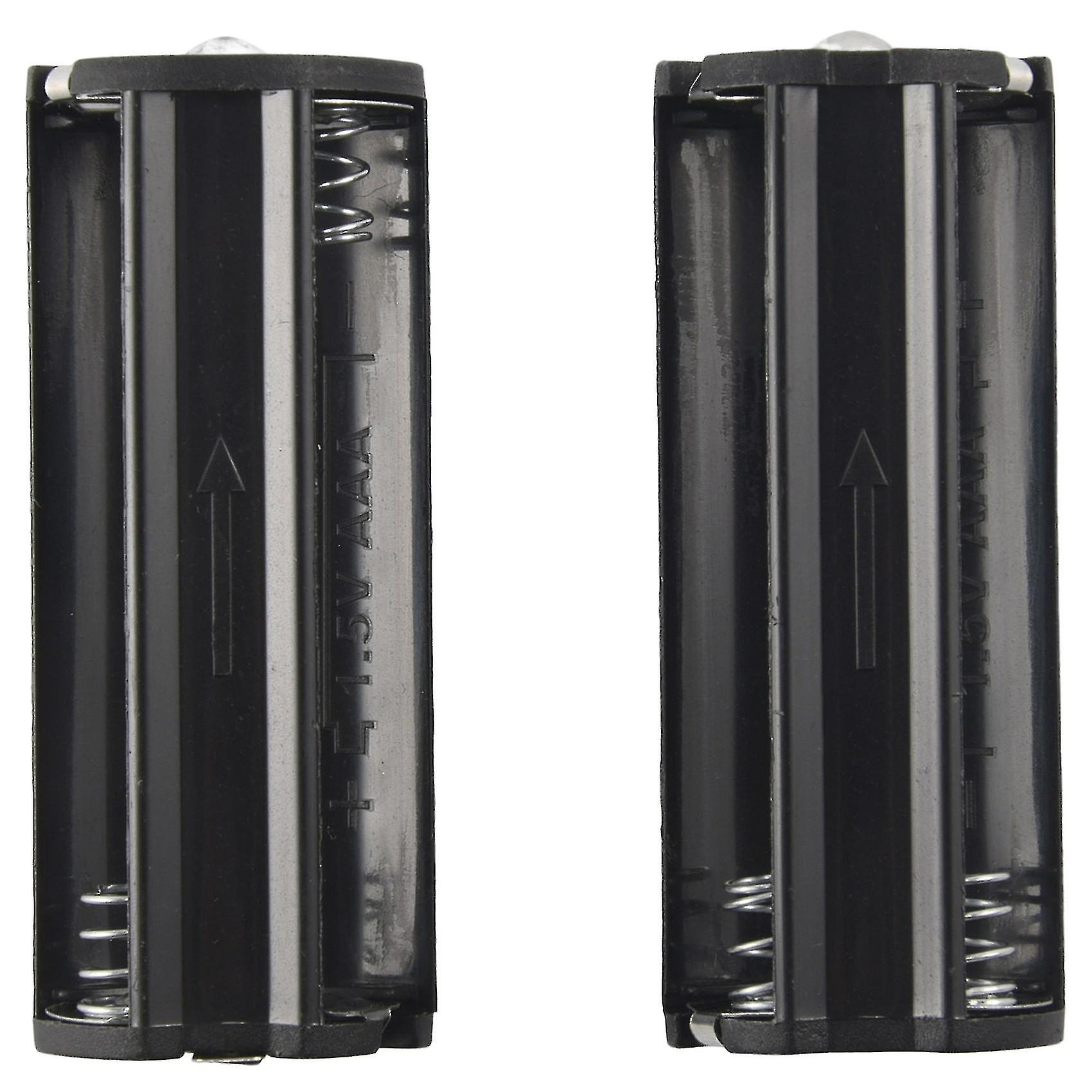 2pcs Black Battery Holder For 3 X 1.5v Aaa Batteries Flashlight Torch