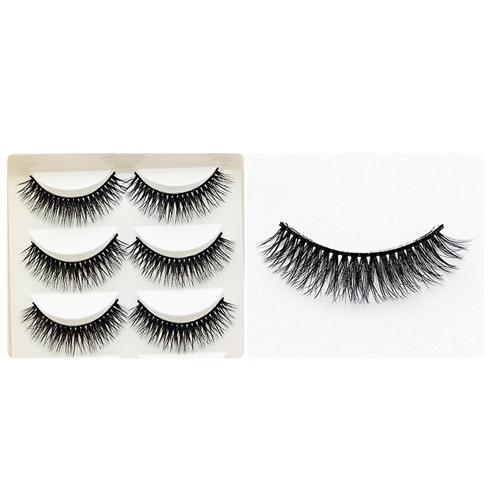 5 Pairs Curling Up False Eyelashes Natural Look Wispy Eyelashes Easy To Wear