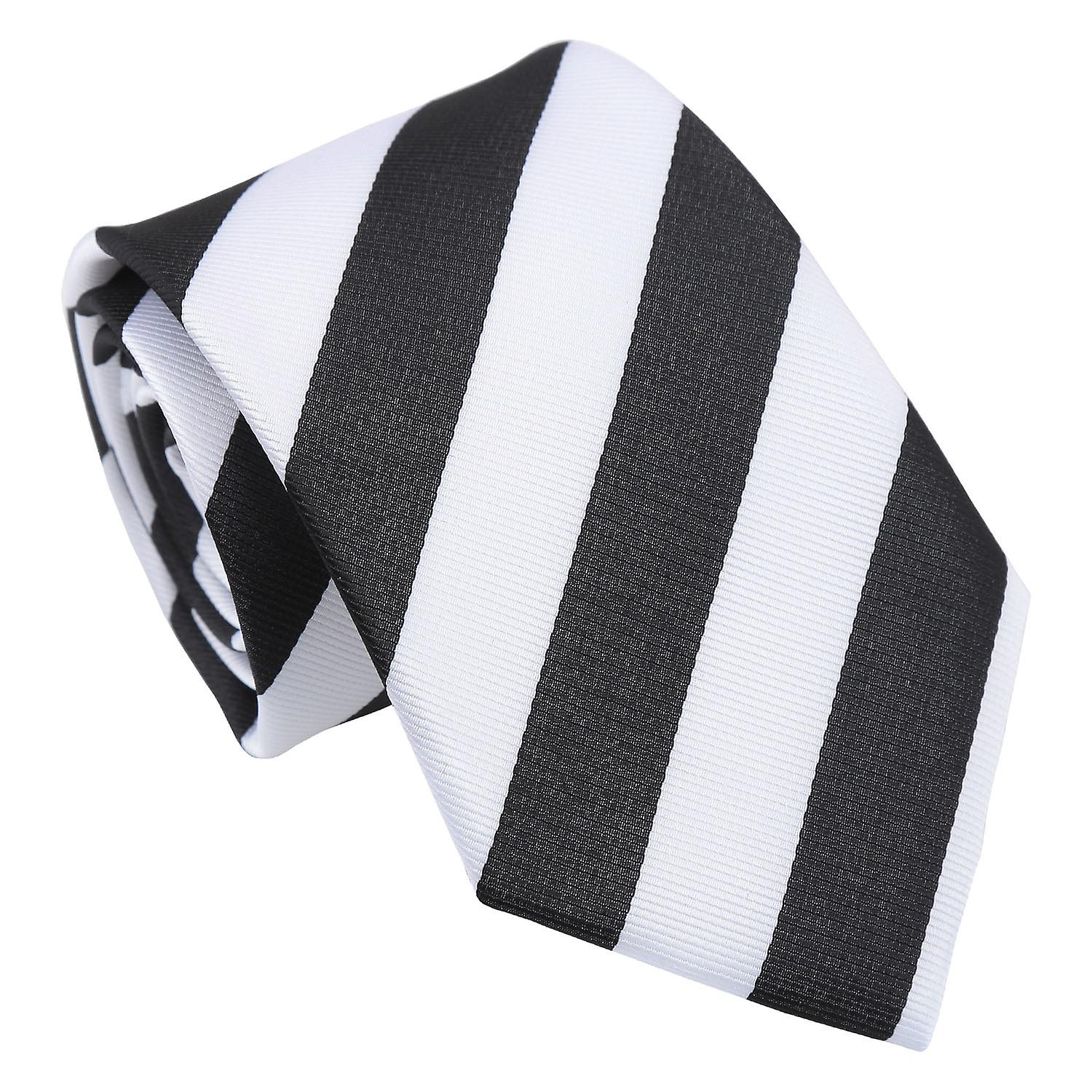 Black and White Classic Stripe Tie