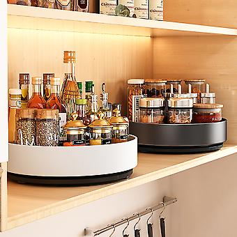Drehbares Gewürzregal, Drehteller-Organizer, Für Küche, Bad, Arbeitsplatte, Schrank, Kühlschrank, Büro usw., 25 * 6.8cm Stahl Drehtablett