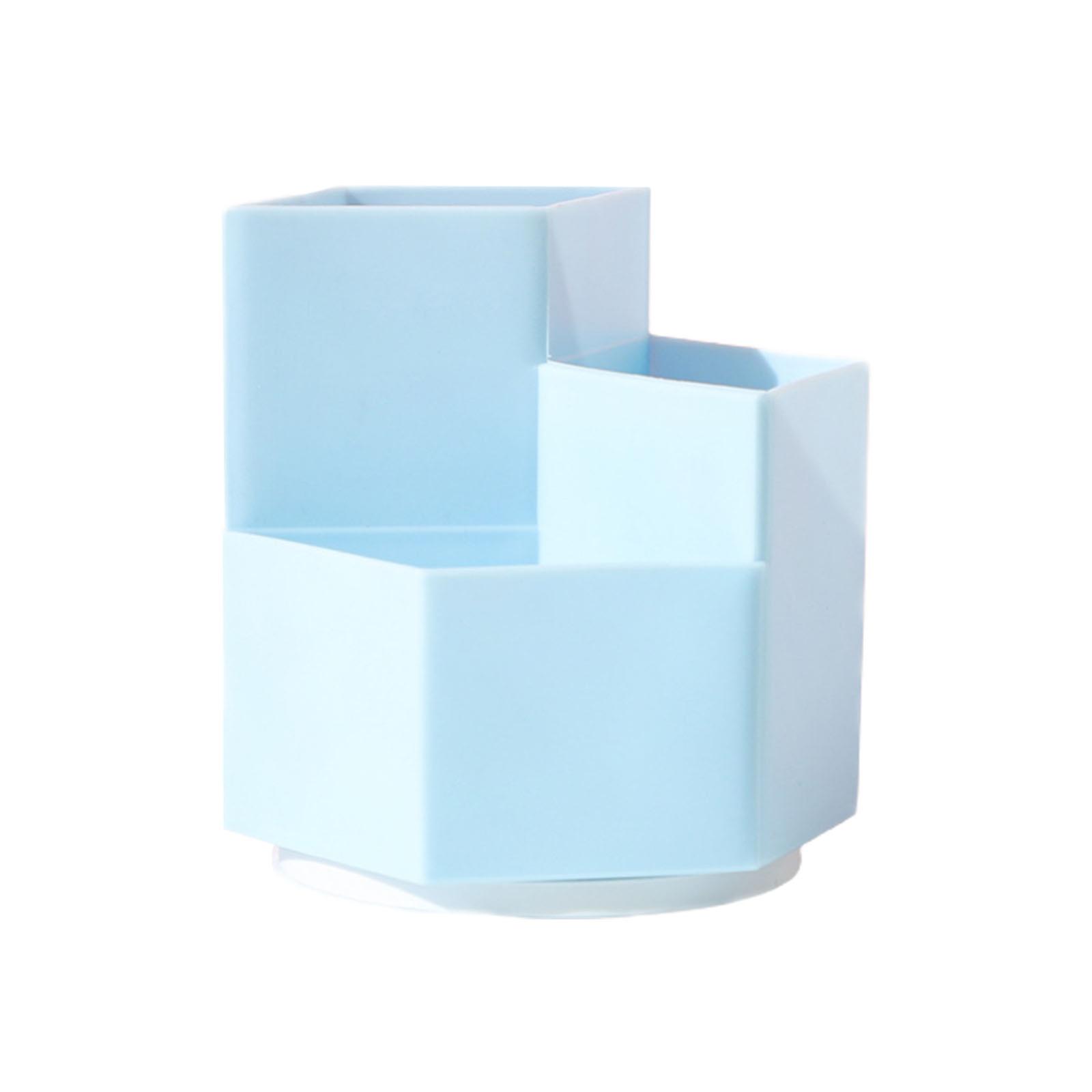 Rotating Prism Pen Holder, Large Capacity Storage Container For Brushes, Desk Organizer In Cute Solid Colors