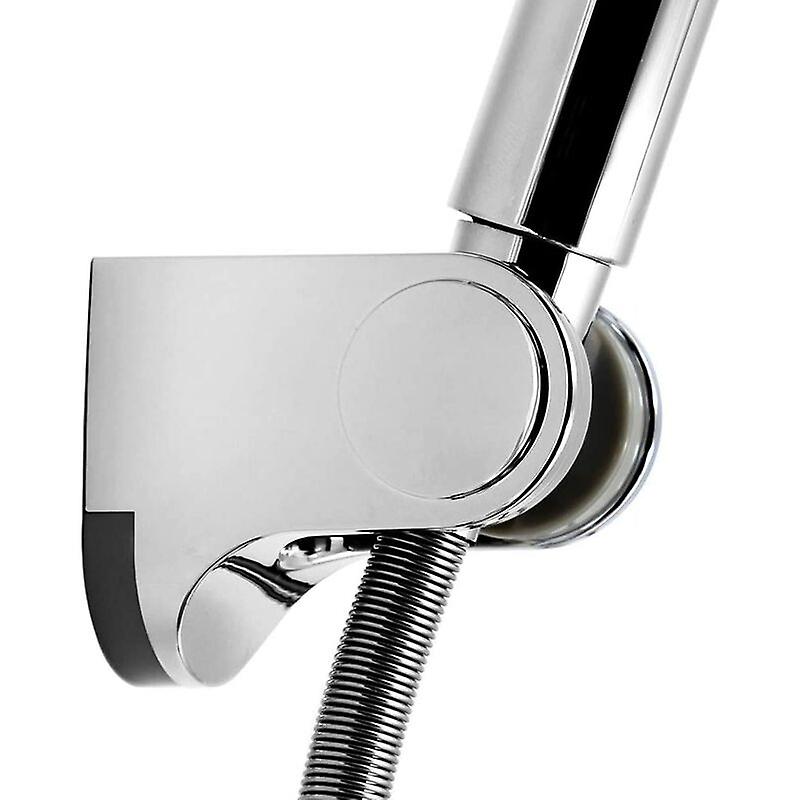 Universal Adjustable Fixed Mounted Shower Head Holder Chrome ABS Bathroom Wall Connector