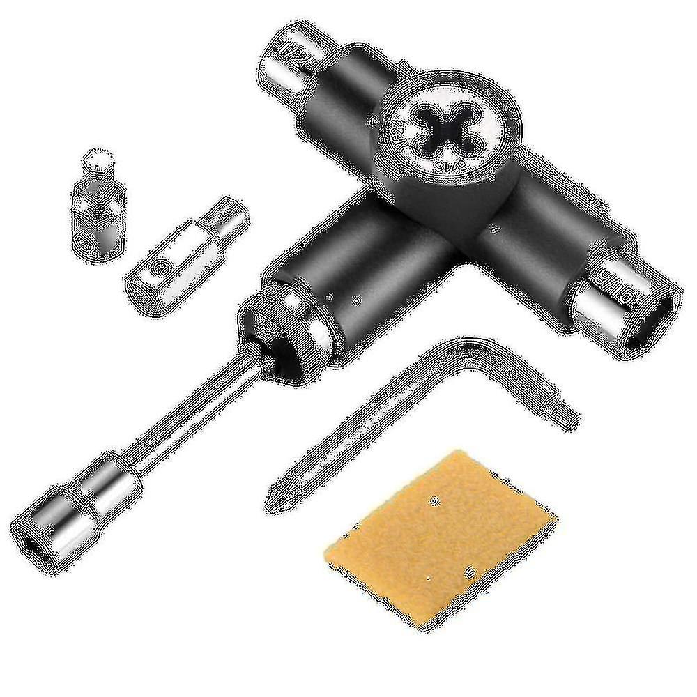 Skate Tool All-in-one Multi-function Ratchet Skateboard Tool With Skateboard Griptape Eraser Kit