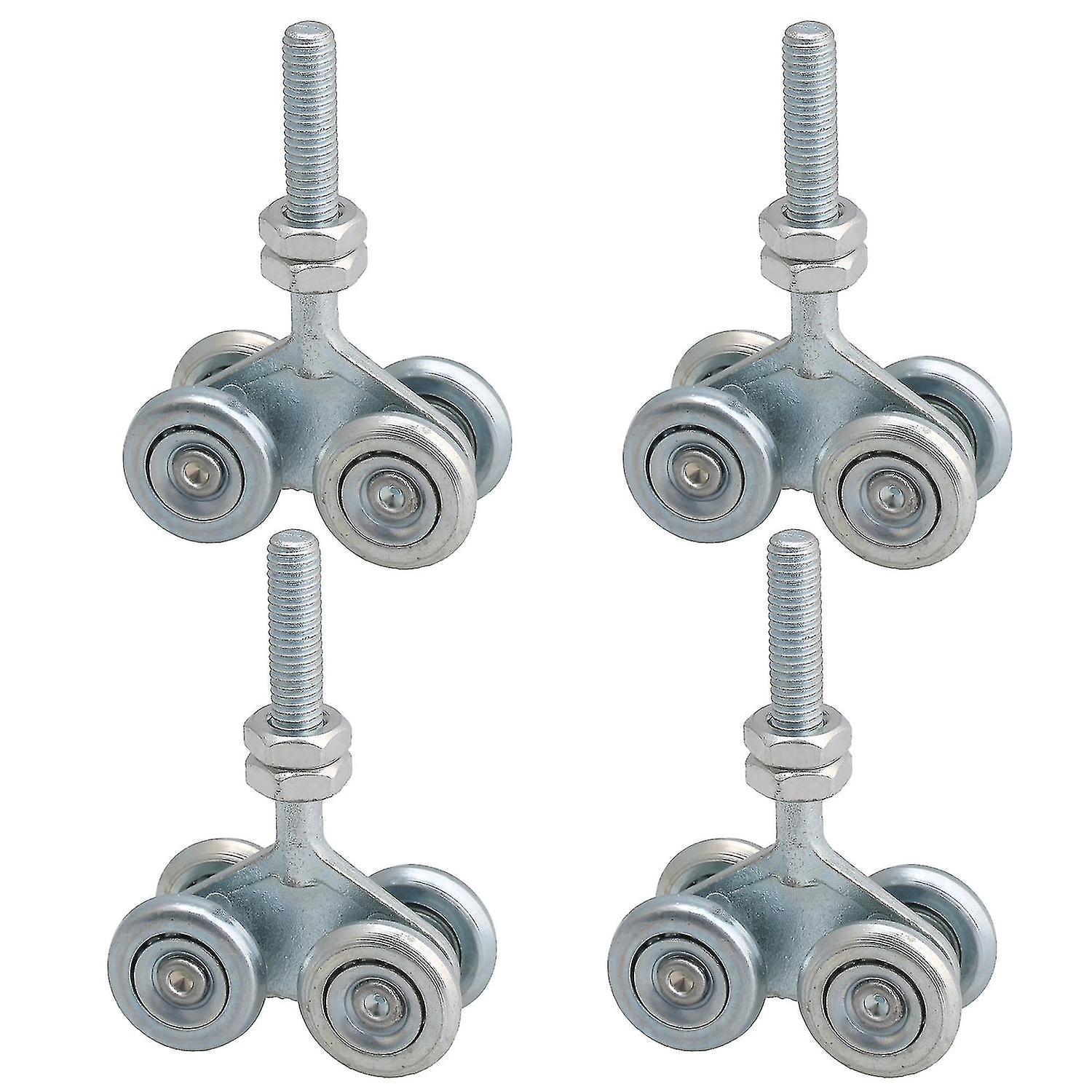 4x Rolka przesuwna do drzwi stodoły, wózek, koło H4-3, srebrny