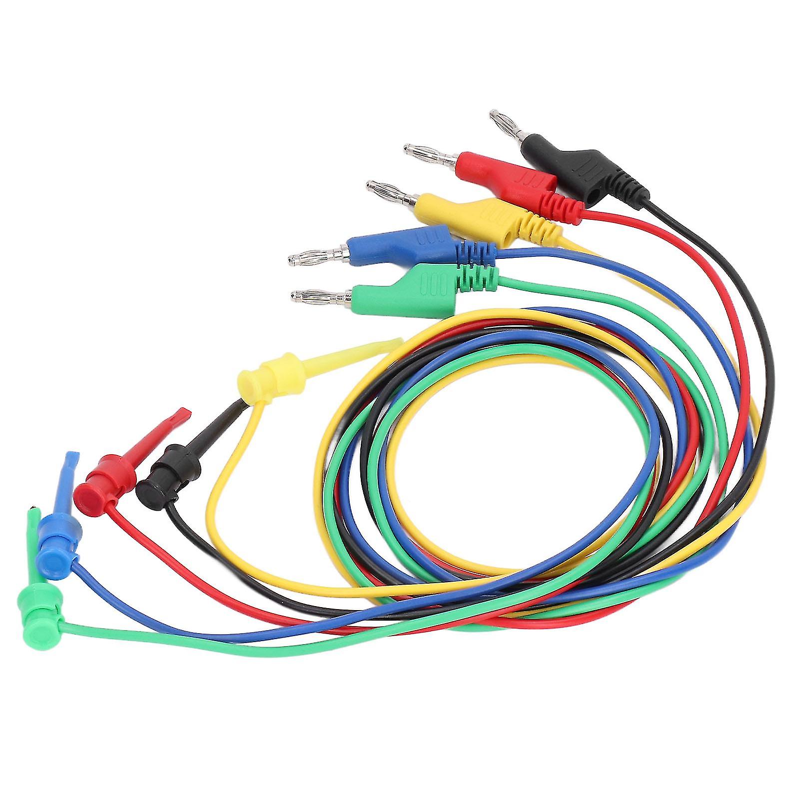 5Pcs Banana Test Lead Multi Meter Testing Cable Line Wire 30VAC 60VDC 15A for Maintenance