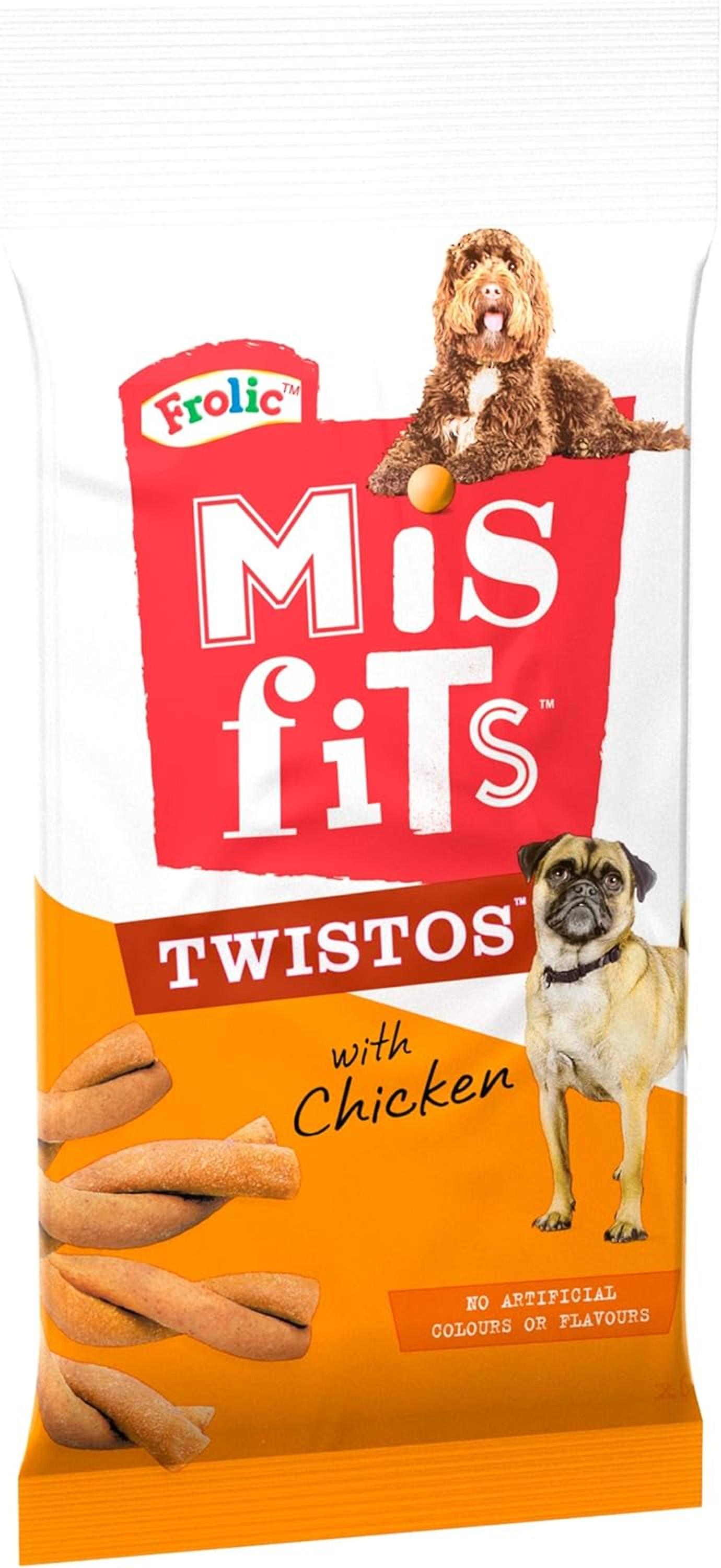 Misfits Twistos Dog Treats with Chicken Case of 18 x 105g