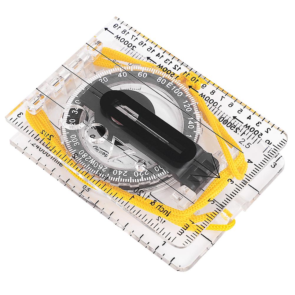 Outdoor Lightweight Plastic Map Transparent Ruler Mapping Compass Tool Accessory