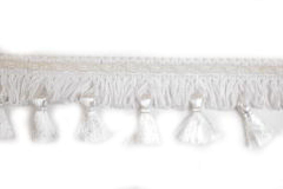 50mm Essential Trimmings Tassel Fringe Trim White - per metre