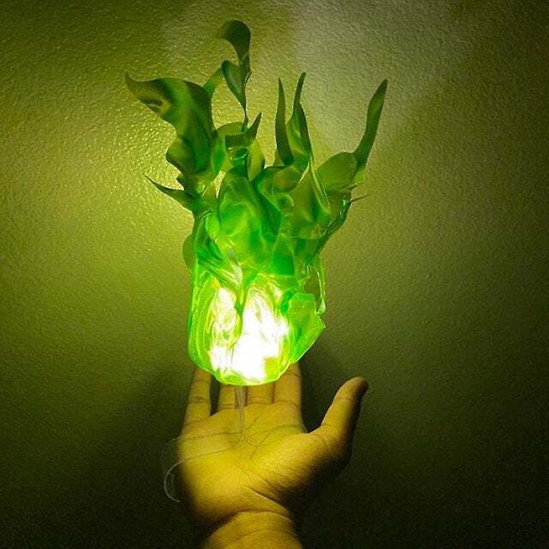 Simulation Floating Fireball Lamp Artificial Fire Flame with Clear Wearable Stand Creative Halloween