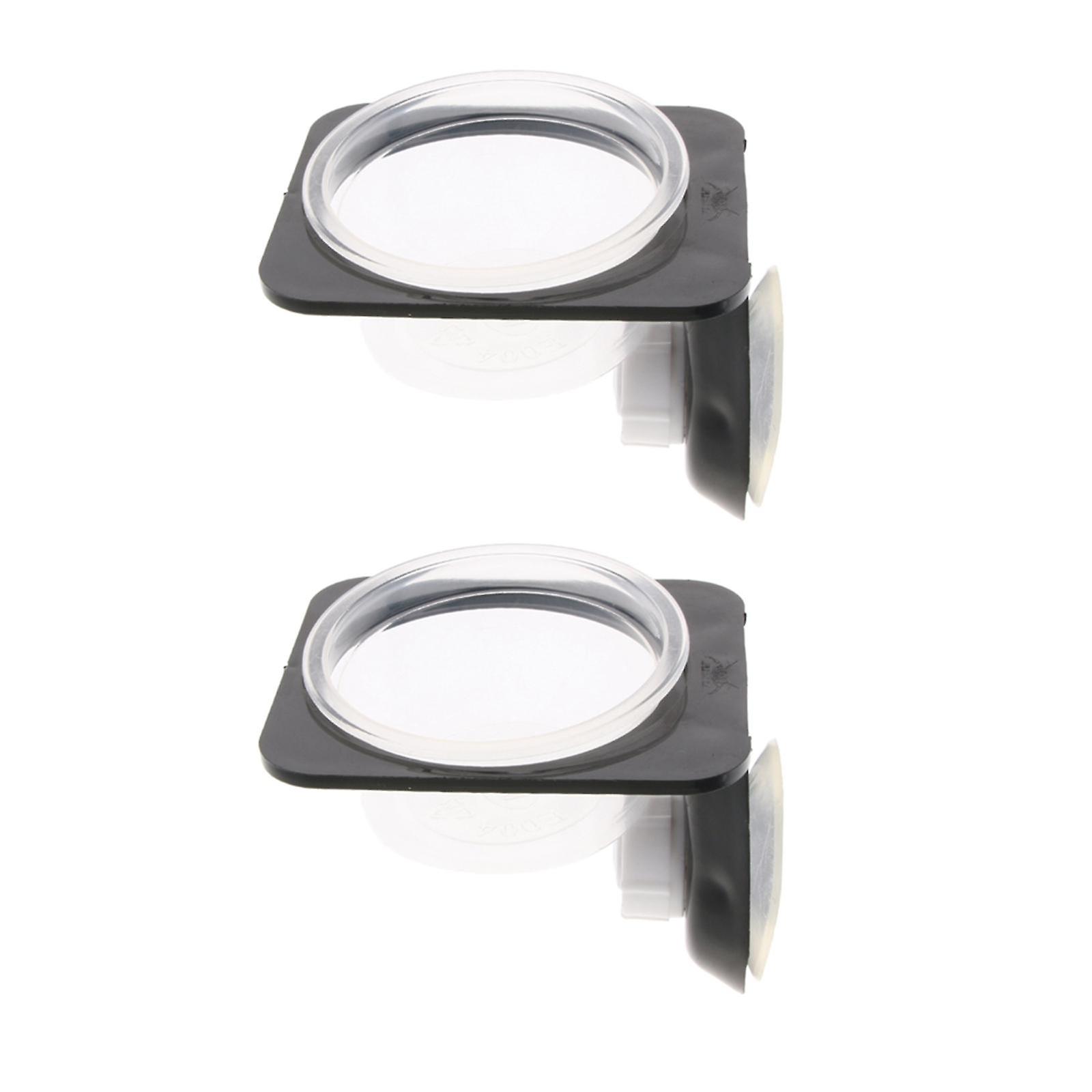 2Pcs Suction Mini Worm Dish Reptile Gecko Ledge Feeder Corner Space Saving