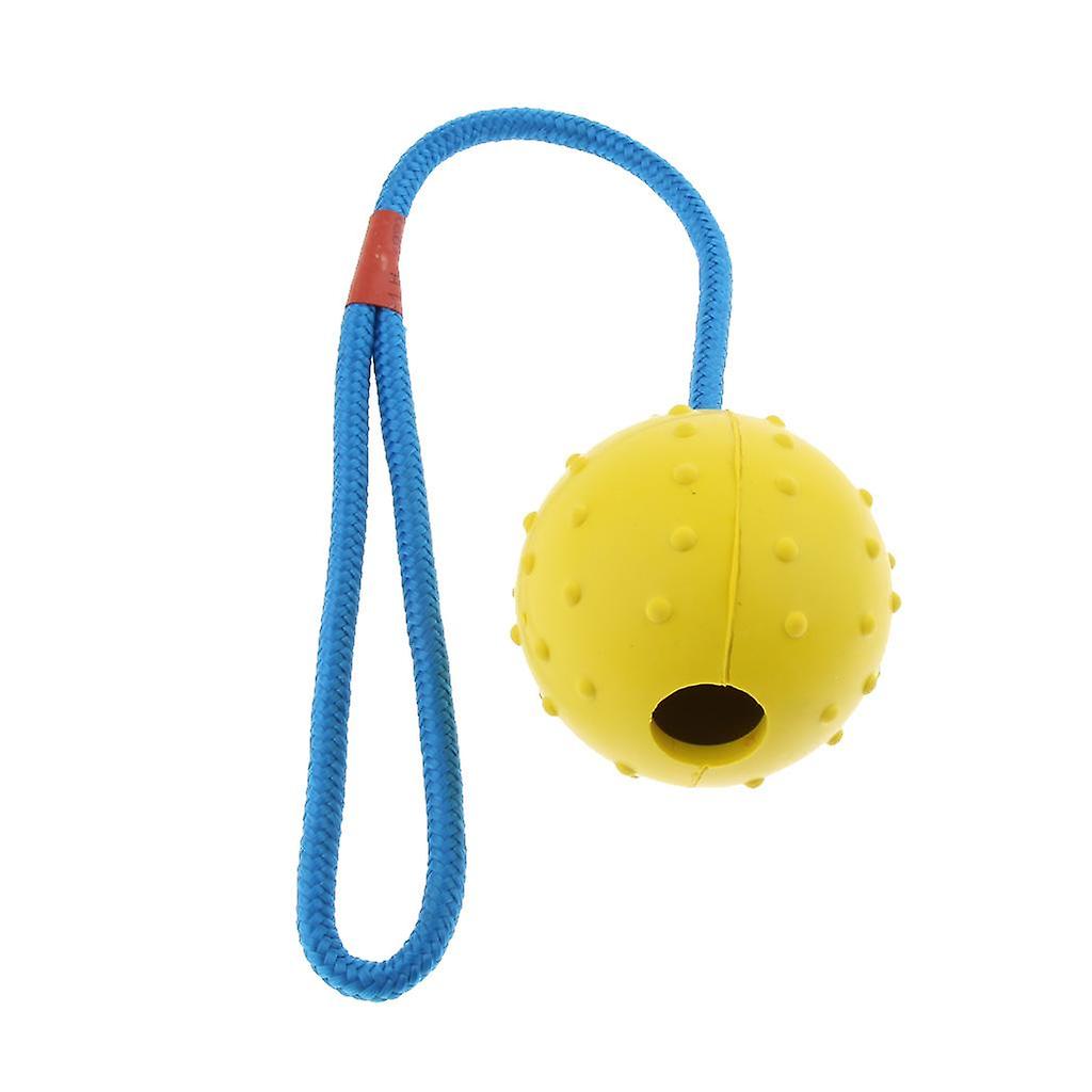 Pet Dog and Cat Interactive Play Interactive Ball with Rope Toy Yellow